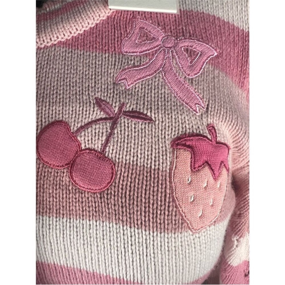 Rare style. LoveShackFancy Cropped Cardigan – Rose Water Swirl Cherry Strawberry - Picture 12 of 12